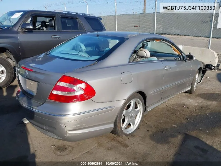 2004 Mercedes-Benz Clk 500 500 VIN: WDBTJ75J34F109350 Lot: 40562691