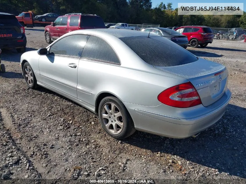 2004 Mercedes-Benz Clk 320C VIN: WDBTJ65J94F114434 Lot: 40615905