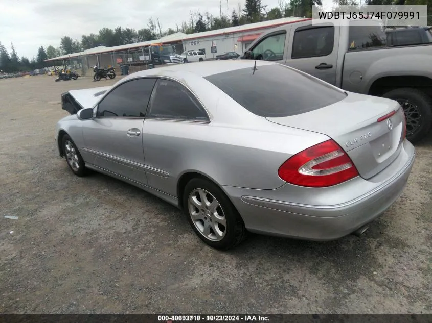 2004 Mercedes-Benz Clk 320 VIN: WDBTJ65J74F079991 Lot: 40693710