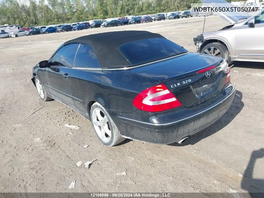 2005 Mercedes-Benz Clk-Class VIN: WDBTK65GX5T050747 Lot: 12109558