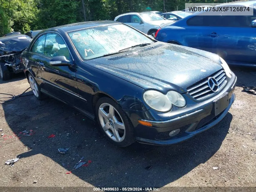 2005 Mercedes-Benz Clk 500 VIN: WDBTJ75JX5F126874 Lot: 39499633