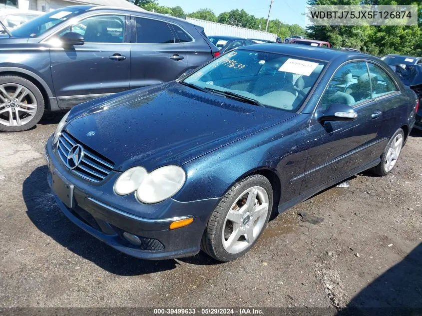 2005 Mercedes-Benz Clk 500 VIN: WDBTJ75JX5F126874 Lot: 39499633