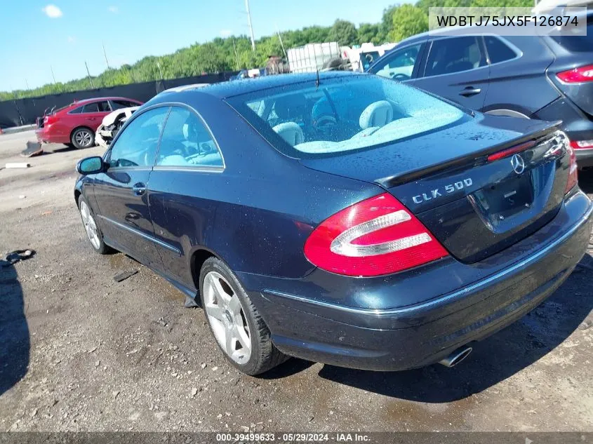 2005 Mercedes-Benz Clk 500 VIN: WDBTJ75JX5F126874 Lot: 39499633