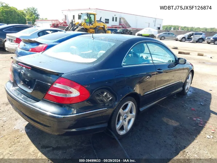 2005 Mercedes-Benz Clk 500 VIN: WDBTJ75JX5F126874 Lot: 39499633