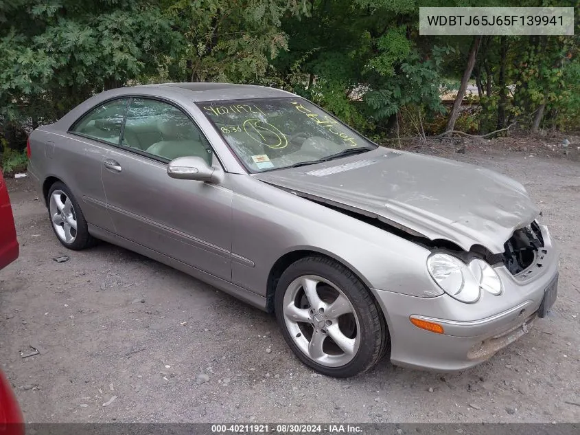 2005 Mercedes-Benz Clk 320 VIN: WDBTJ65J65F139941 Lot: 40211921