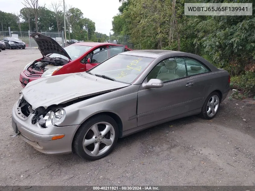 2005 Mercedes-Benz Clk 320 VIN: WDBTJ65J65F139941 Lot: 40211921