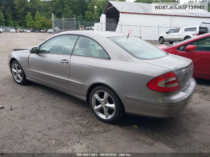 2005 Mercedes-Benz Clk 320 VIN: WDBTJ65J65F139941 Lot: 40211921