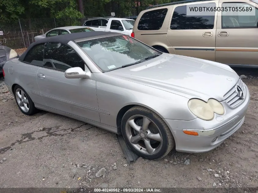 2005 Mercedes-Benz Clk 320 VIN: WDBTK65G35T055689 Lot: 40240552