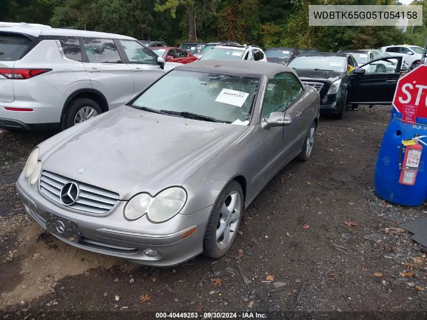 2005 Mercedes-Benz Clk 320 VIN: WDBTK65G05T054158 Lot: 40449253