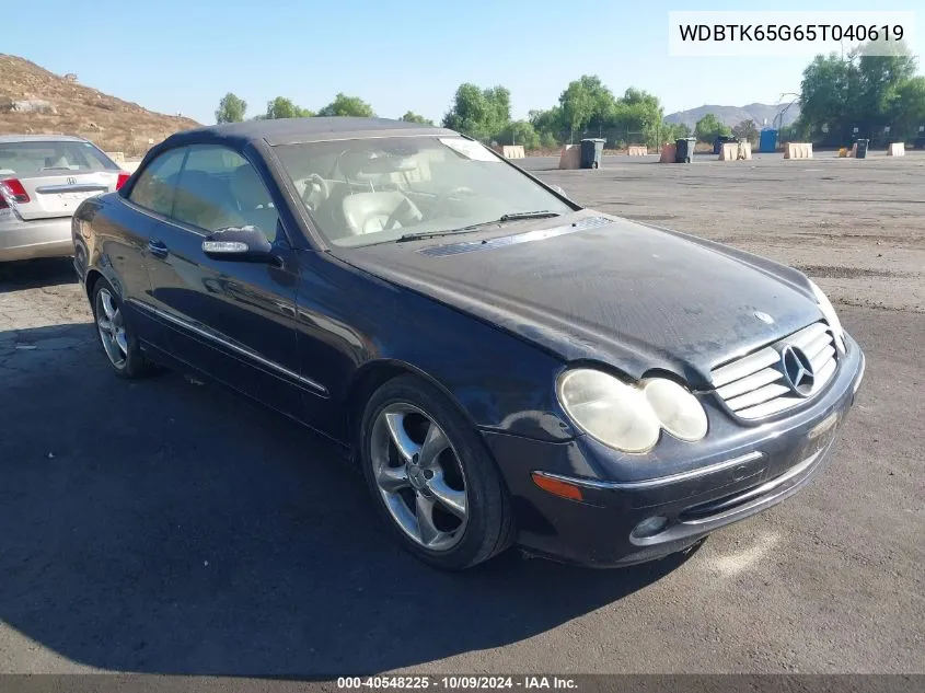 2005 Mercedes-Benz Clk 320 VIN: WDBTK65G65T040619 Lot: 40548225