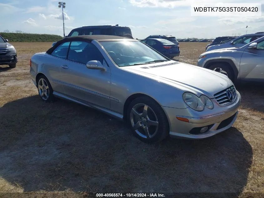 2005 Mercedes-Benz Clk 500 VIN: WDBTK75G35T050420 Lot: 40565574