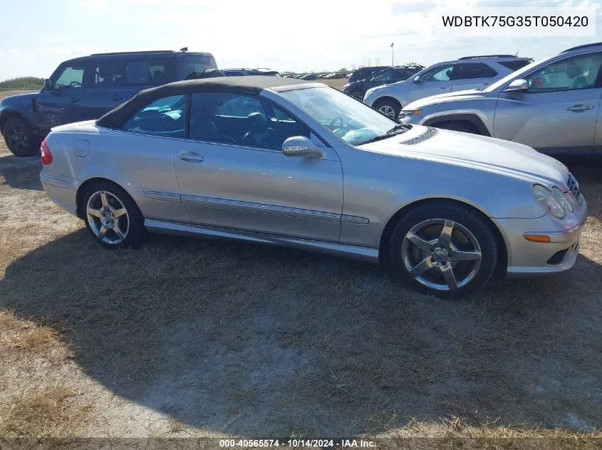 2005 Mercedes-Benz Clk 500 VIN: WDBTK75G35T050420 Lot: 40565574