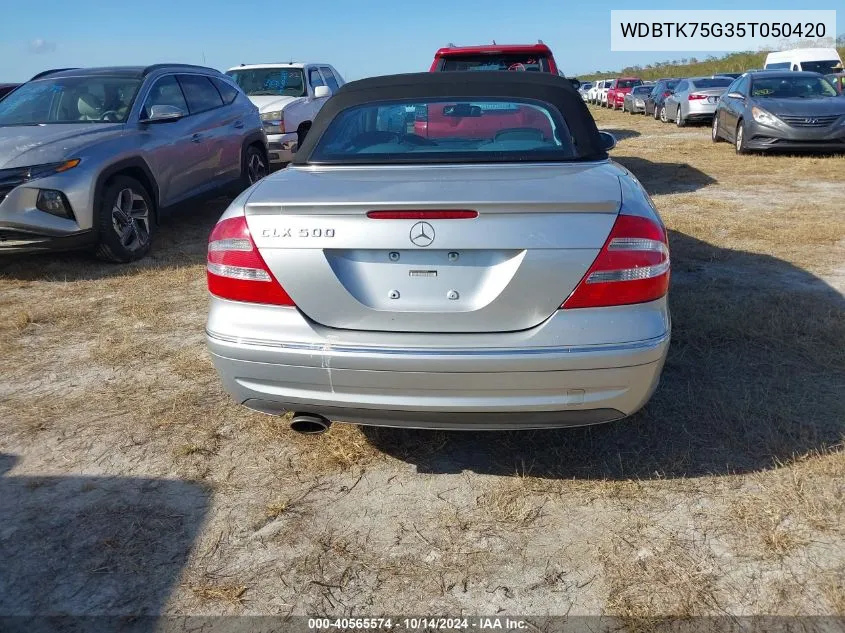 2005 Mercedes-Benz Clk 500 VIN: WDBTK75G35T050420 Lot: 40565574