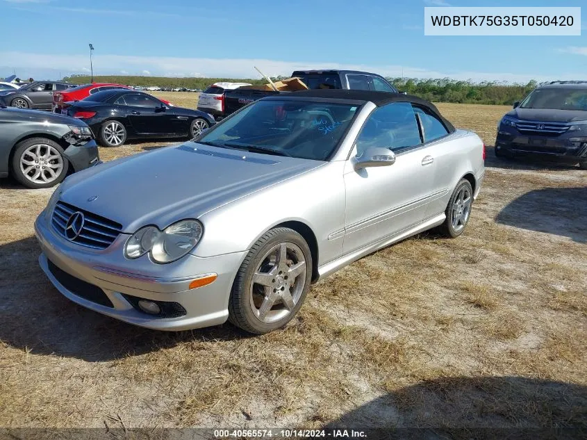 2005 Mercedes-Benz Clk 500 VIN: WDBTK75G35T050420 Lot: 40565574