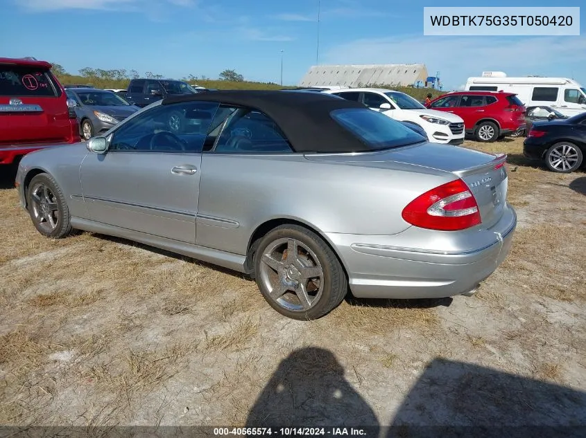 2005 Mercedes-Benz Clk 500 VIN: WDBTK75G35T050420 Lot: 40565574