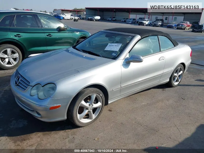 2005 Mercedes-Benz Clk 320 VIN: WDBTK65J85F143163 Lot: 40567043