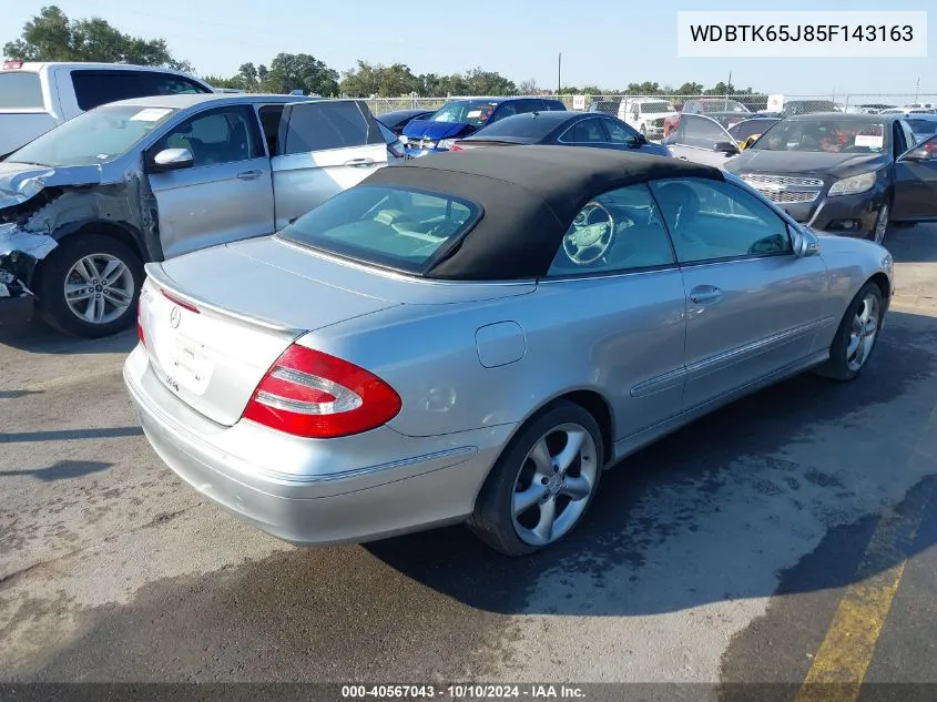 2005 Mercedes-Benz Clk 320 VIN: WDBTK65J85F143163 Lot: 40567043