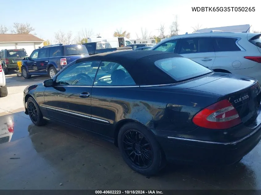 2005 Mercedes-Benz Clk 320 VIN: WDBTK65G35T050265 Lot: 40602223