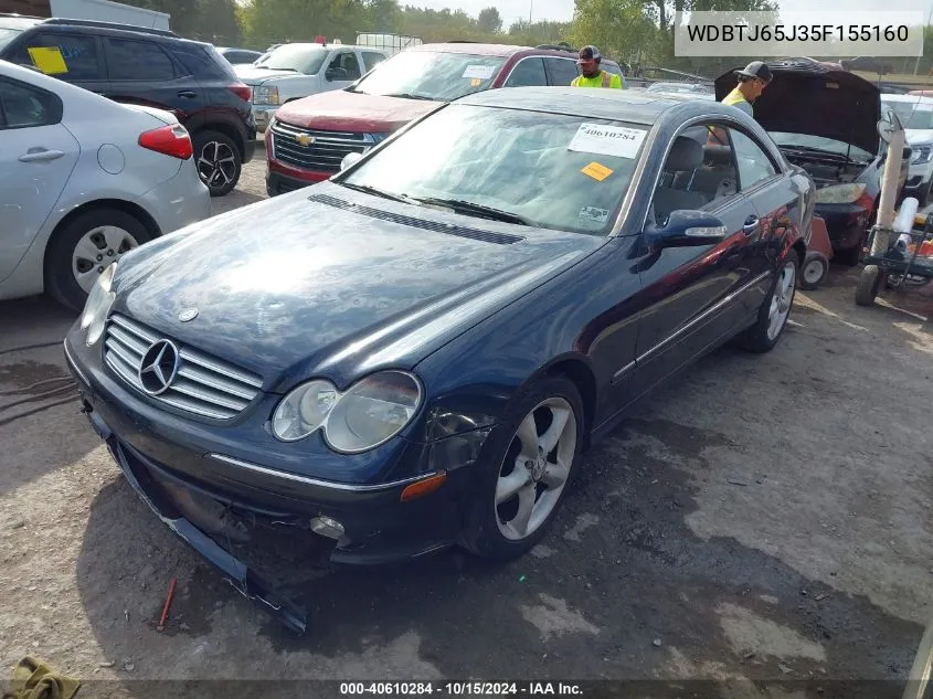 2005 Mercedes-Benz Clk 320 VIN: WDBTJ65J35F155160 Lot: 40610284