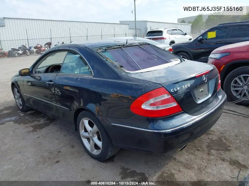 2005 Mercedes-Benz Clk 320 VIN: WDBTJ65J35F155160 Lot: 40610284