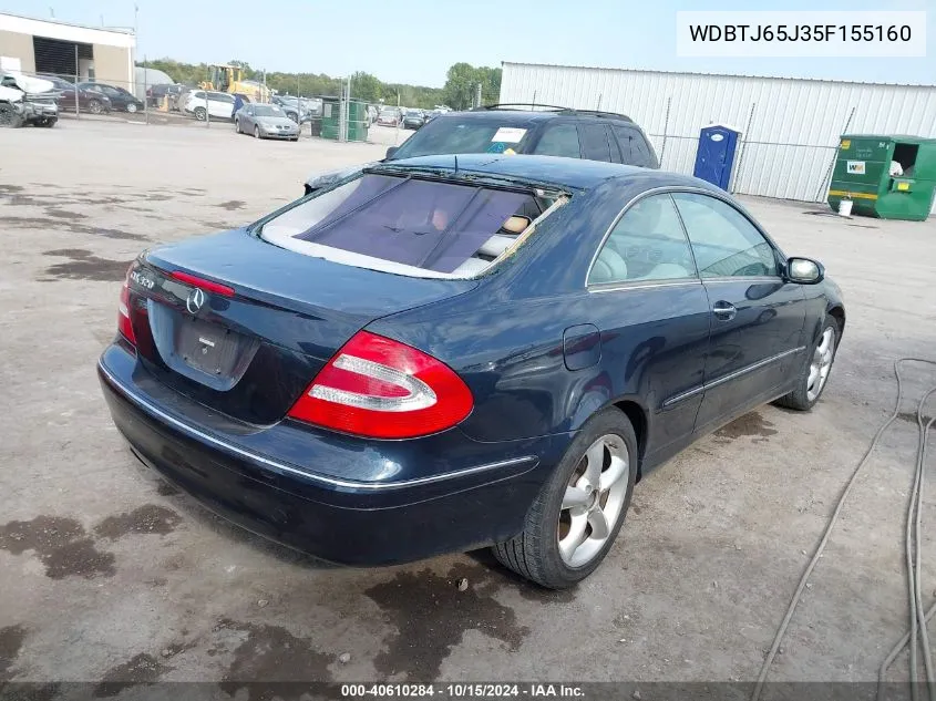 2005 Mercedes-Benz Clk 320 VIN: WDBTJ65J35F155160 Lot: 40610284