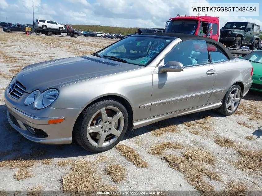 2005 Mercedes-Benz Clk 500 VIN: WDBTK75G85T048484 Lot: 40671727