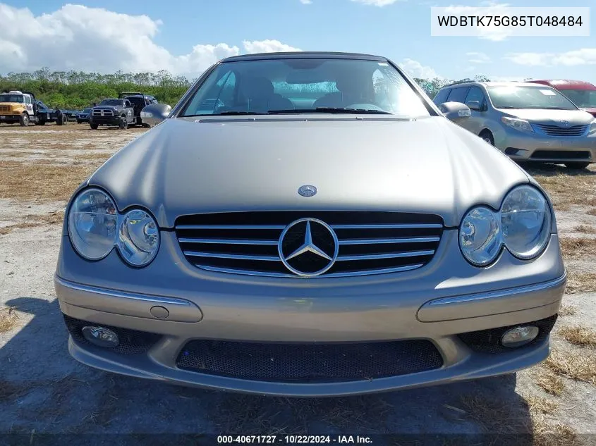 2005 Mercedes-Benz Clk 500 VIN: WDBTK75G85T048484 Lot: 40671727