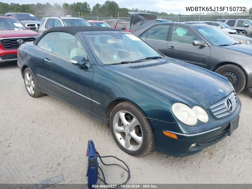 2005 Mercedes-Benz Clk 320 VIN: WDBTK65J15F150732 Lot: 40686927