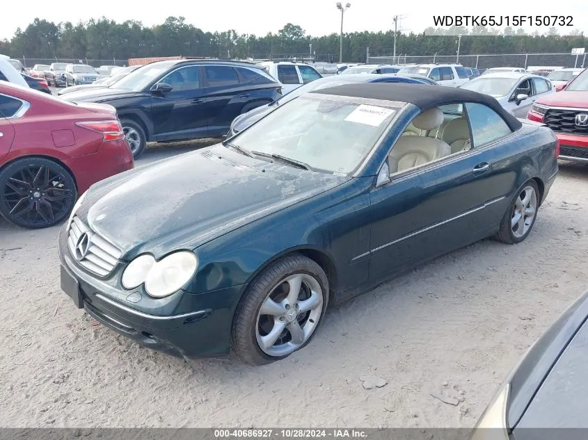 2005 Mercedes-Benz Clk 320 VIN: WDBTK65J15F150732 Lot: 40686927