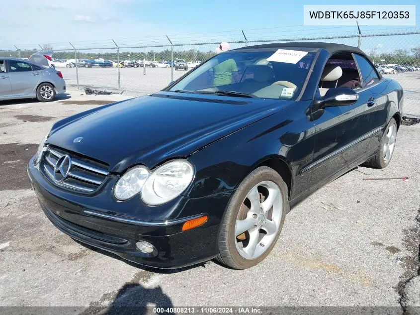 2005 Mercedes-Benz Clk 320 VIN: WDBTK65J85F120353 Lot: 40808213