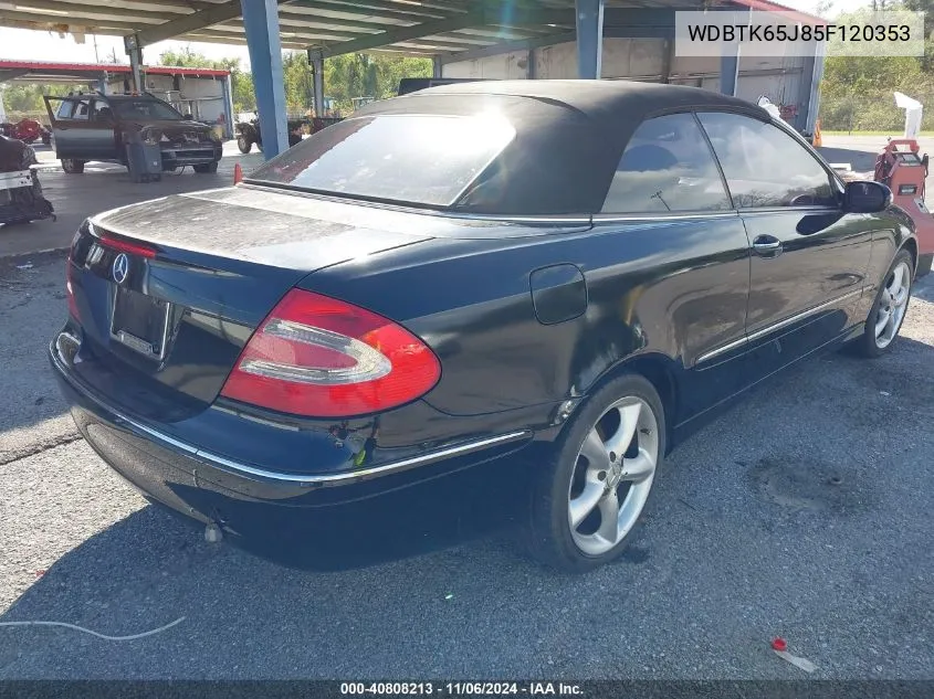 2005 Mercedes-Benz Clk 320 VIN: WDBTK65J85F120353 Lot: 40808213