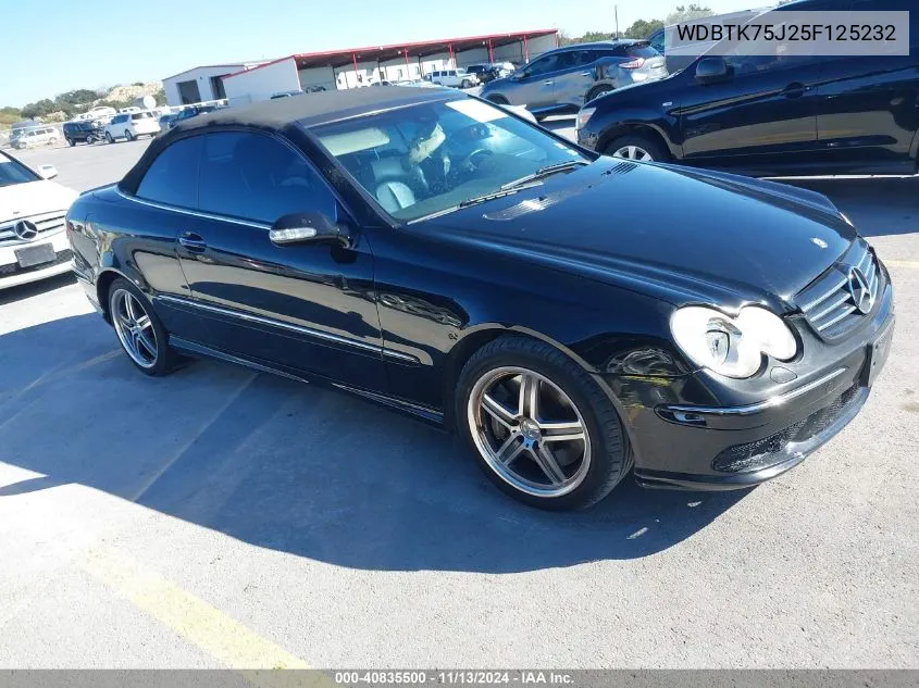 2005 Mercedes-Benz Clk 500 VIN: WDBTK75J25F125232 Lot: 40835500