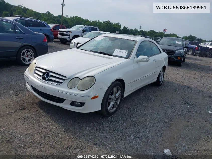 2006 Mercedes-Benz Clk 350 350 VIN: WDBTJ56J36F189951 Lot: 39974270