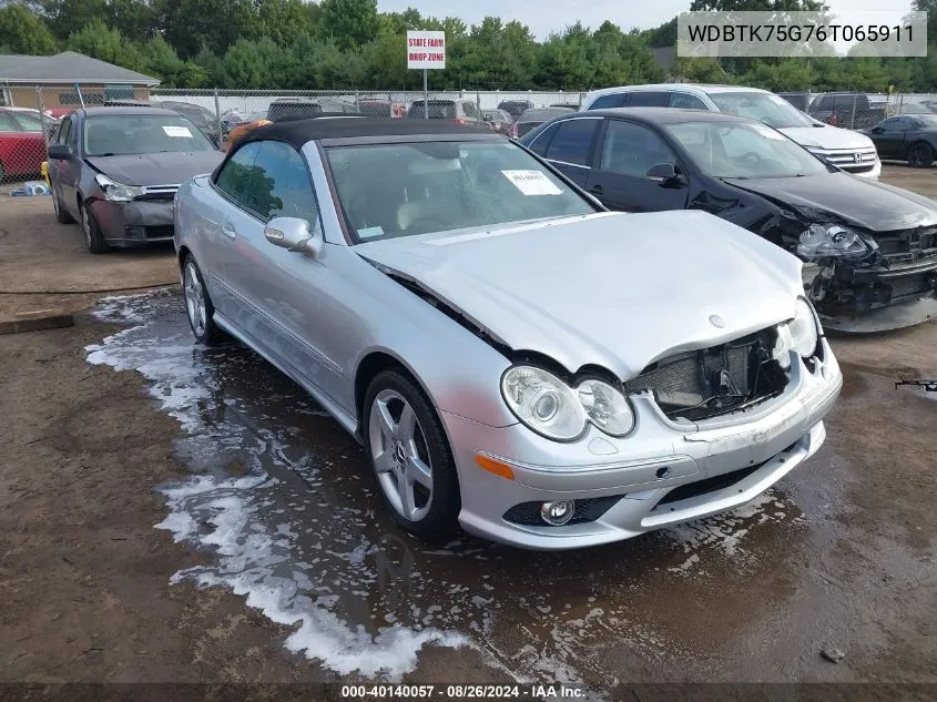 2006 Mercedes-Benz Clk 500 VIN: WDBTK75G76T065911 Lot: 40140057