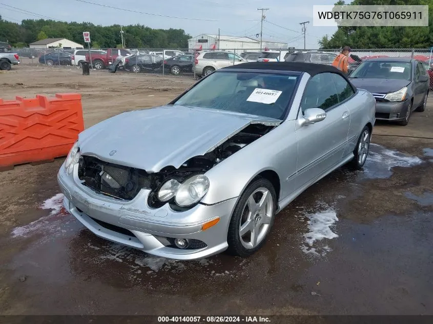 2006 Mercedes-Benz Clk 500 VIN: WDBTK75G76T065911 Lot: 40140057