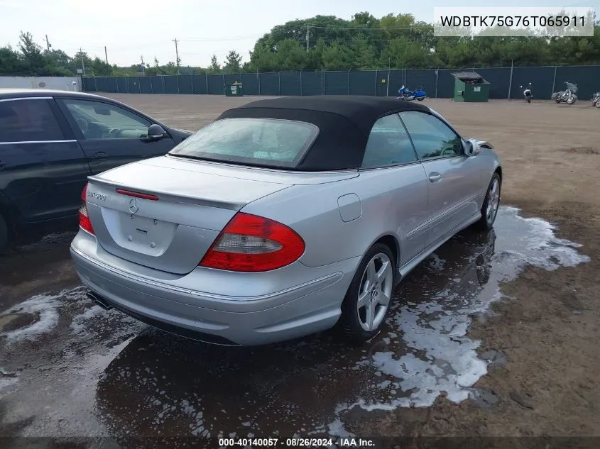 2006 Mercedes-Benz Clk 500 VIN: WDBTK75G76T065911 Lot: 40140057