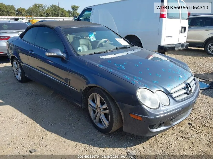 2006 Mercedes-Benz Clk 350 VIN: WDBTK56G56T064310 Lot: 40352070