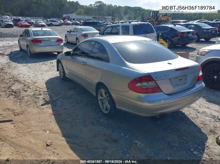 2006 Mercedes-Benz Clk 350 VIN: WDBTJ56H36F189784 Lot: 40361587