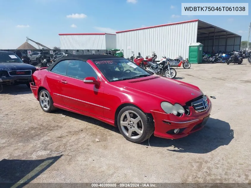 2006 Mercedes-Benz Clk 500 500 VIN: WDBTK75G46T061038 Lot: 40399805