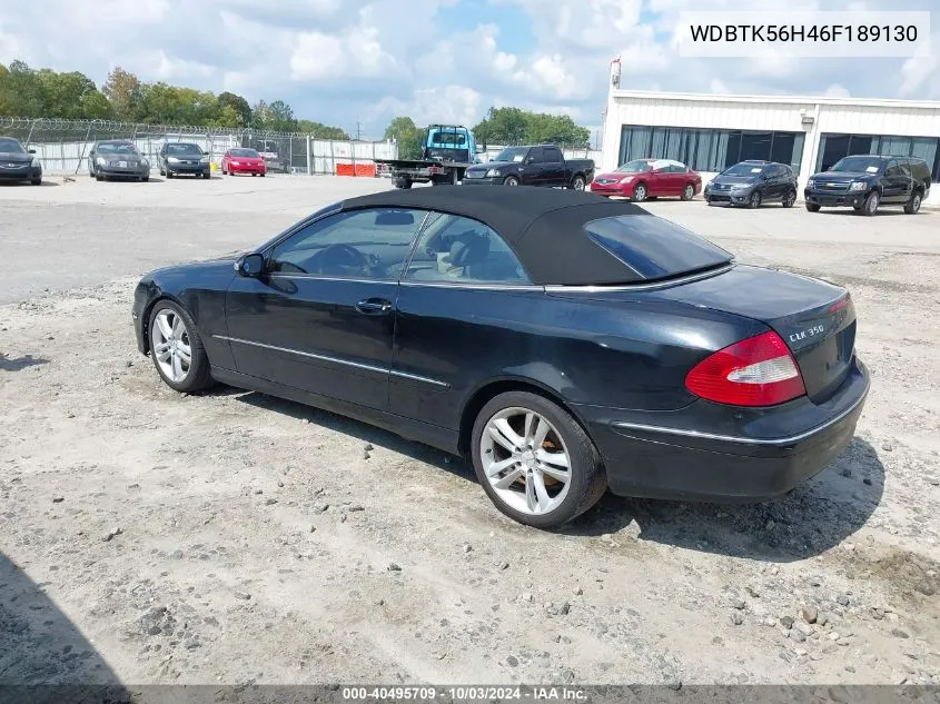 2006 Mercedes-Benz Clk 350 VIN: WDBTK56H46F189130 Lot: 40495709