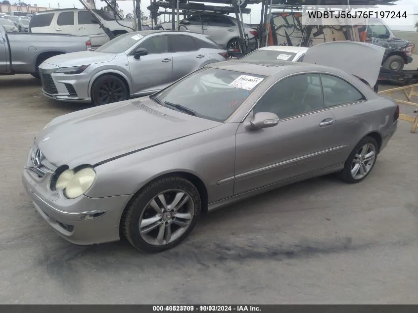 2006 Mercedes-Benz Clk 350 VIN: WDBTJ56J76F197244 Lot: 40523709