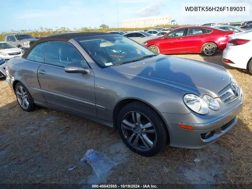 2006 Mercedes-Benz Clk 350 VIN: WDBTK56H26F189031 Lot: 40542585