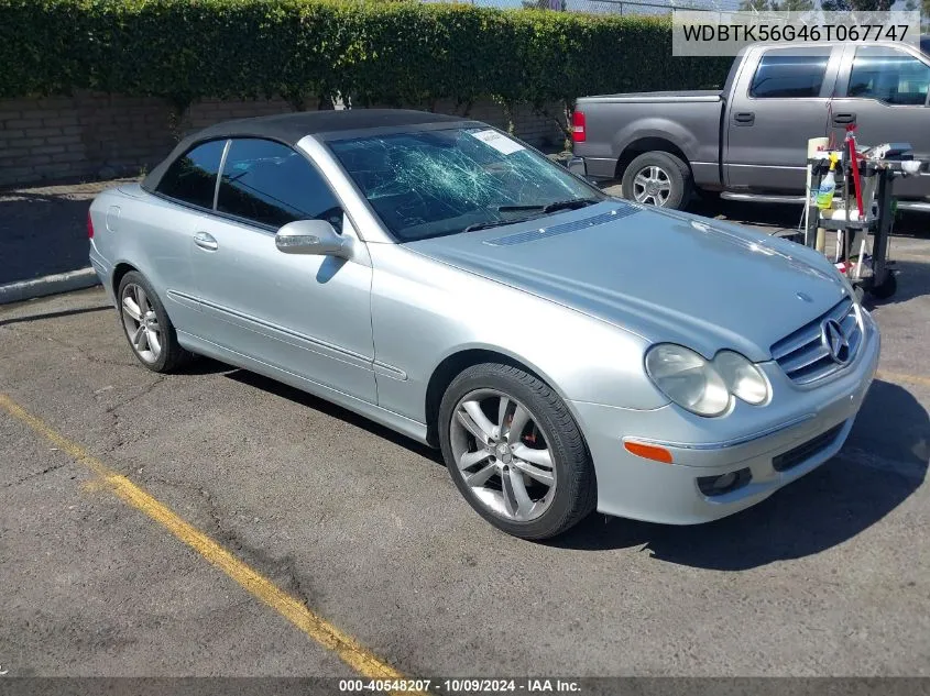 2006 Mercedes-Benz Clk 350 VIN: WDBTK56G46T067747 Lot: 40548207