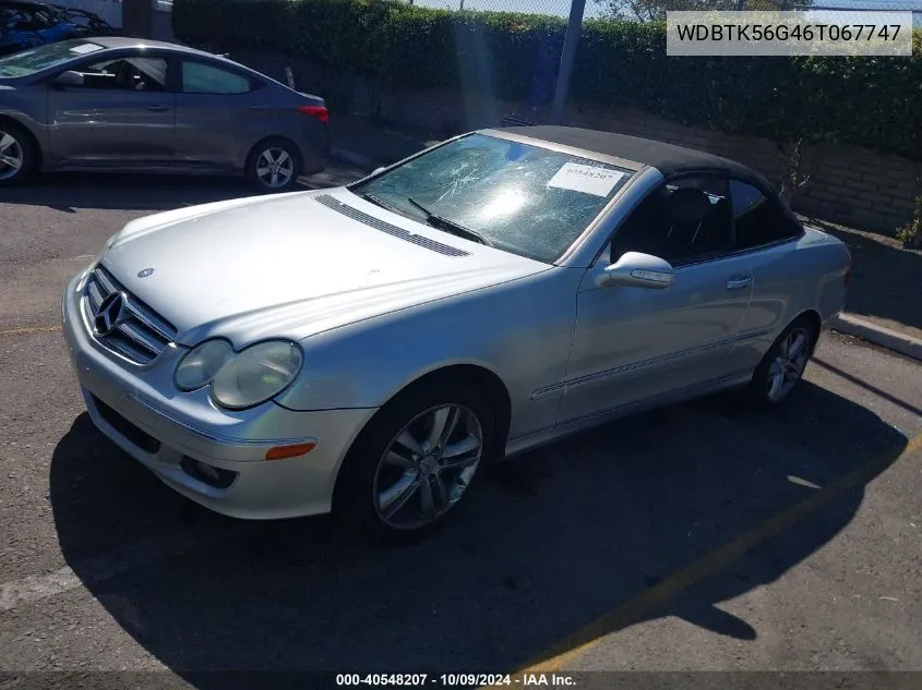 2006 Mercedes-Benz Clk 350 VIN: WDBTK56G46T067747 Lot: 40548207