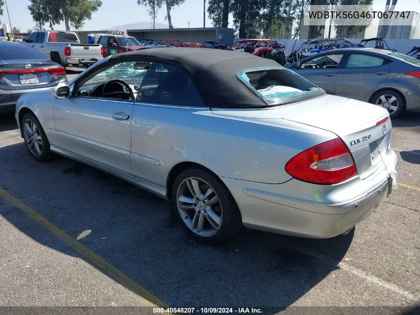 2006 Mercedes-Benz Clk 350 VIN: WDBTK56G46T067747 Lot: 40548207