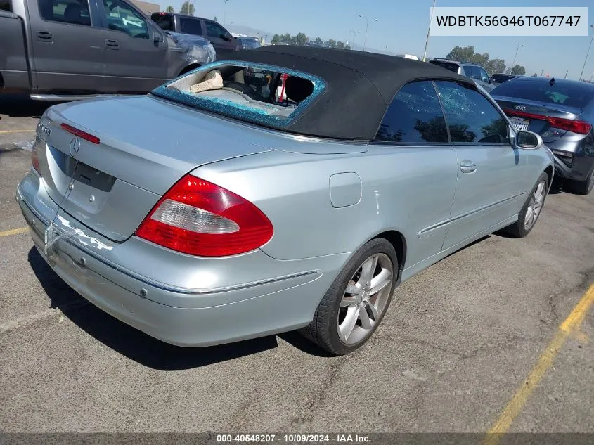 2006 Mercedes-Benz Clk 350 VIN: WDBTK56G46T067747 Lot: 40548207