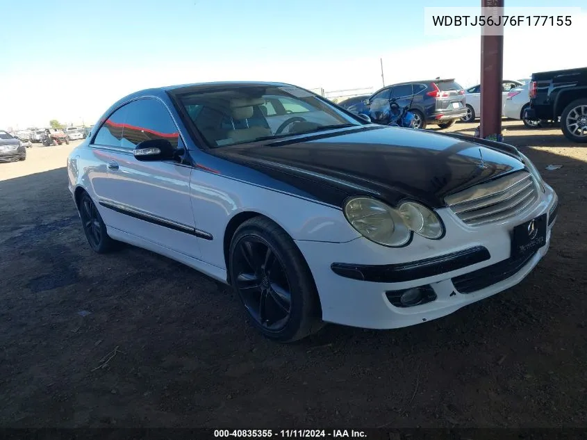 2006 Mercedes-Benz Clk 350 VIN: WDBTJ56J76F177155 Lot: 40835355