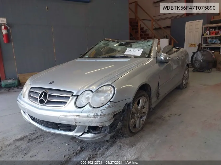 2007 Mercedes-Benz Clk 350 VIN: WDBTK56F47T075890 Lot: 40212721