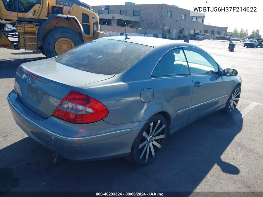 2007 Mercedes-Benz Clk 350 VIN: WDBTJ56H37F214622 Lot: 40293324