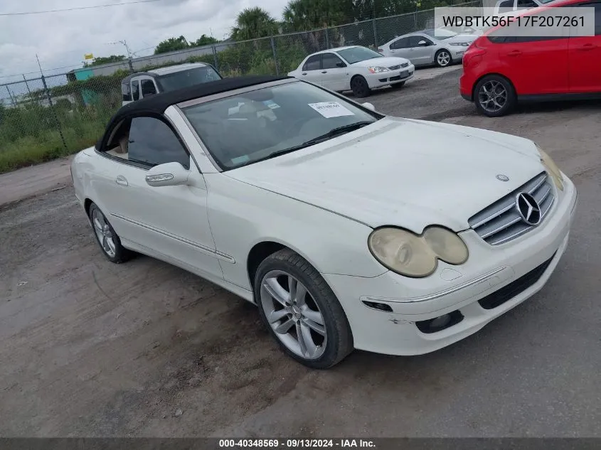 2007 Mercedes-Benz Clk 350 350 VIN: WDBTK56F17F207261 Lot: 40348569